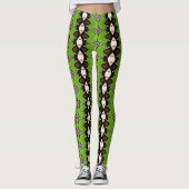 Tribal Inspired Green Patterned Leggings (Vorderseite)