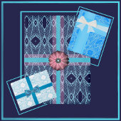 Tribal inspiriert geometrisches Muster in Blau und Geschenkpapier Set