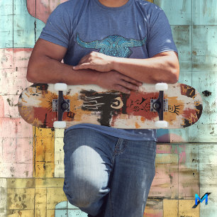 Tribal inspirierte Graffiti-Abstraktion mit erdige Skateboard