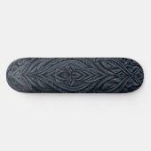 Tribal Island Style Black on Navy Design Skateboard (Horizontal)