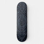 Tribal Island Style Black on Navy Design Skateboard (Vorderseite)