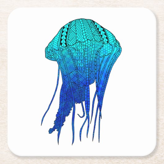 Tribal Jellyfish Rechteckiger Pappuntersetzer (Vorderseite)