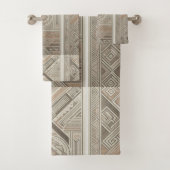 Tribal Kaleidoskop Geometric Cool Abstrakt Earthy Badhandtuch Set (Insitu)