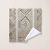 Tribal Kaleidoskop Geometric Cool Abstrakt Earthy Badhandtuch Set (Waschlappen)