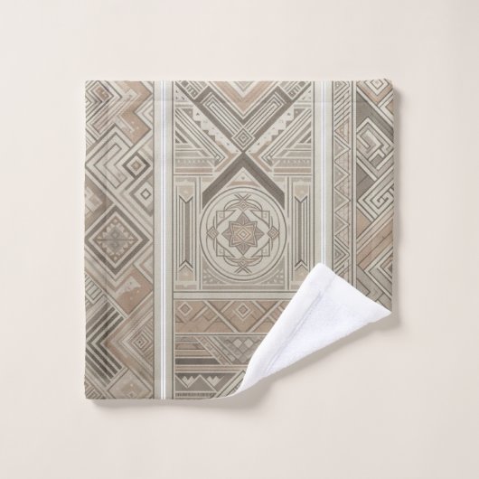 Tribal Kaleidoskop Geometric Cool Abstrakt Earthy Badhandtuch Set (Waschlappen)