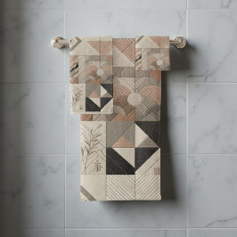 Tribal Kaleidoskop Geometric Cool Abstrakt Earthy Badhandtuch Set