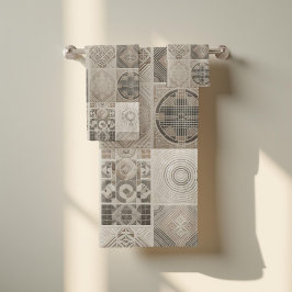 Tribal Kaleidoskop Geometric Cool Abstrakt Earthy Badhandtuch Set