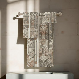 Tribal Kaleidoskop Geometric Cool Abstrakt Earthy Badhandtuch Set