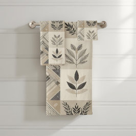 Tribal Kaleidoskop Geometric Cool Abstrakt Earthy Badhandtuch Set