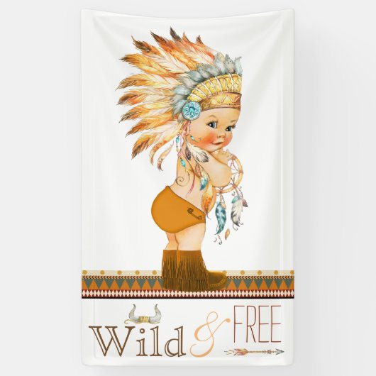 Tribal-Kinderdusche für Wildtiere und Freie Jungen Banner (Vertikal)