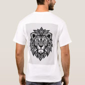 Tribal King: Ancient Geometric Lion T-Shirt (Rückseite)