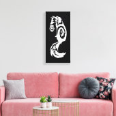 Tribal Kitsune Fox mit Spirit Lantern Leinwanddruck (Insitu (Wohnzimmer))