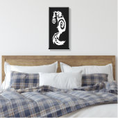 Tribal Kitsune Fox mit Spirit Lantern Leinwanddruck (Insitu (Schlafzimmer))