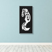 Tribal Kitsune Fox mit Spirit Lantern Leinwanddruck (Insitu (Holzboden))