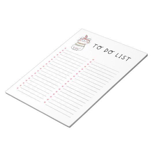 Tribal Kitty Cat to Do List Notizblock (angewinkelt)
