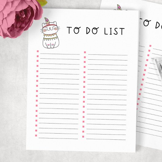 Tribal Kitty Cat to Do List Notizblock