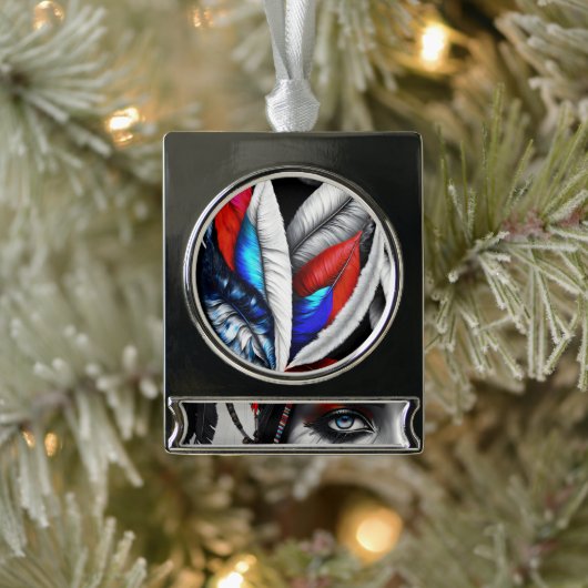 Tribal Krieger Federn Banner Ornament (Baum)