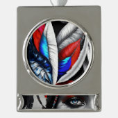 Tribal Krieger Federn Banner Ornament (Vorderseite)