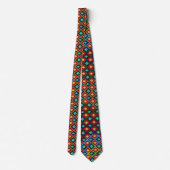 Tribal-Kühn-Farben-Diamantmuster Krawatte (Rückseite)