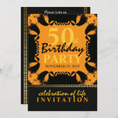 Tribal Lace Batik 50. Geburtstagsparty Einladungen (Vorne/Hinten)