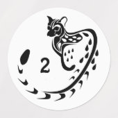 Tribal Large Gepunktet Genet Monogram Etiketten (Design 2)