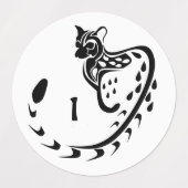 Tribal Large Gepunktet Genet Monogram Etiketten (Design 1)