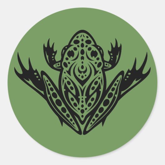 Tribal Leopard Frog Runder Aufkleber (Vorderseite)