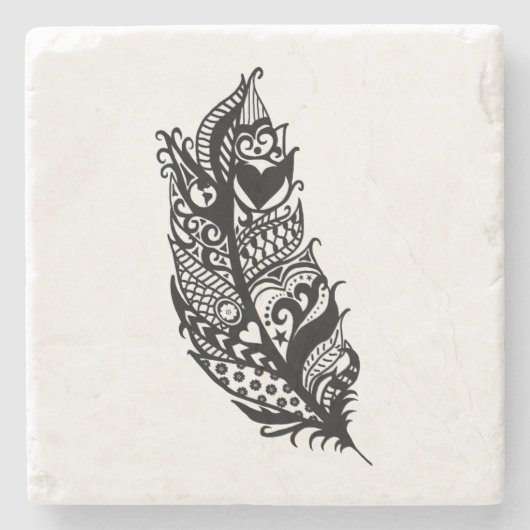 Tribal Liebe Feather Untersetzer (Vorderseite)