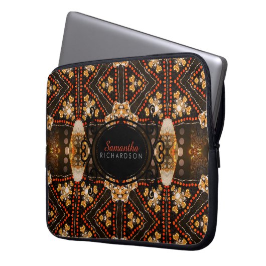 Tribal Light Batik Fusion Design Laptop Sleeve (Vorderseite Links)