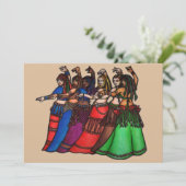 Tribal Line Belly Dance Einladung (Stehend Vorderseite)
