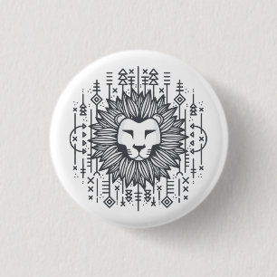 Tribal Lion Button