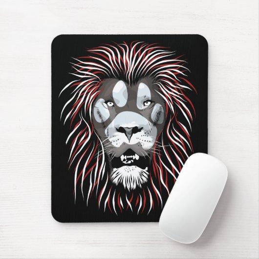 Tribal Lion Face Mousepad (Mit Mouse)