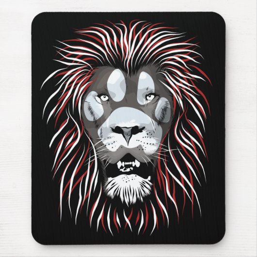 Tribal Lion Face Mousepad (Vorne)