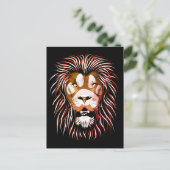 Tribal Lion Face Postkarte (Stehend Vorderseite)