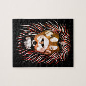 Tribal Lion Face Puzzle (Horizontal)