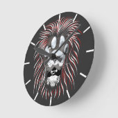 Tribal Lion Face Runde Wanduhr (Winkel)