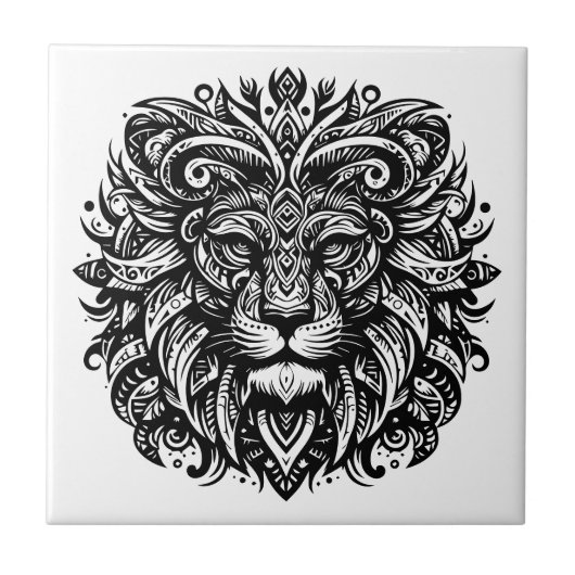 Tribal Lion Fliese (Vorderseite)