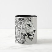 Tribal Lion Head Inspiriert Klassische Tasse (Zentrum)