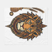Tribal Lion mit erdigen Tones Fleecedecke (Vorderseite (Horizontal))