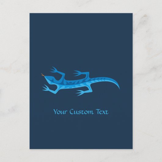 Tribal Lizard Blue Postkarte (Vorderseite)