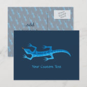 Tribal Lizard Blue Postkarte (Vorne/Hinten)