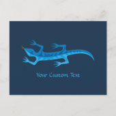 Tribal Lizard Blue Postkarte (Vorderseite)