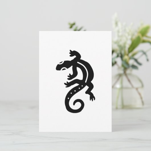 Tribal Lizard Feiertagskarte (Stehend Vorderseite)