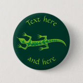 Tribal Lizard Green Button (Vorderseite)