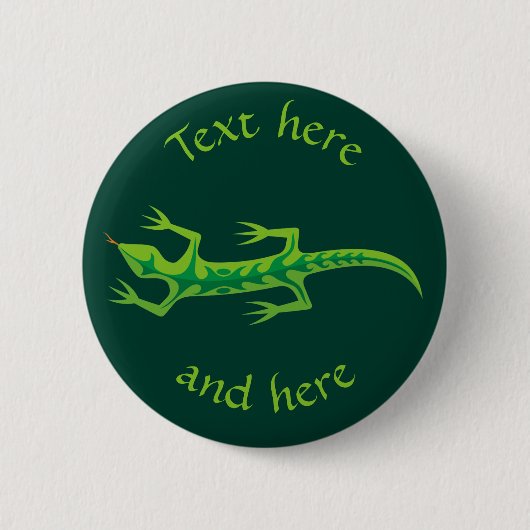 Tribal Lizard Green Button (Vorderseite)