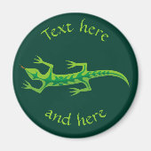 Tribal Lizard Green Magnet (Vorne)