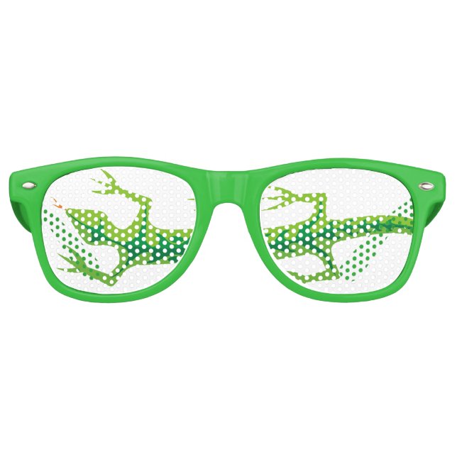 Tribal Lizard Green Partybrille (Vorderseite)
