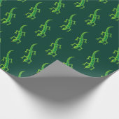 Tribal Lizard Green Pattern Geschenkpapier (Ecke)