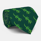 Tribal Lizard Green Pattern Krawatte (Gerollt)
