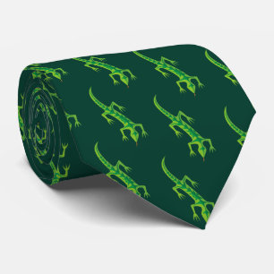 Tribal Lizard Green Pattern Krawatte